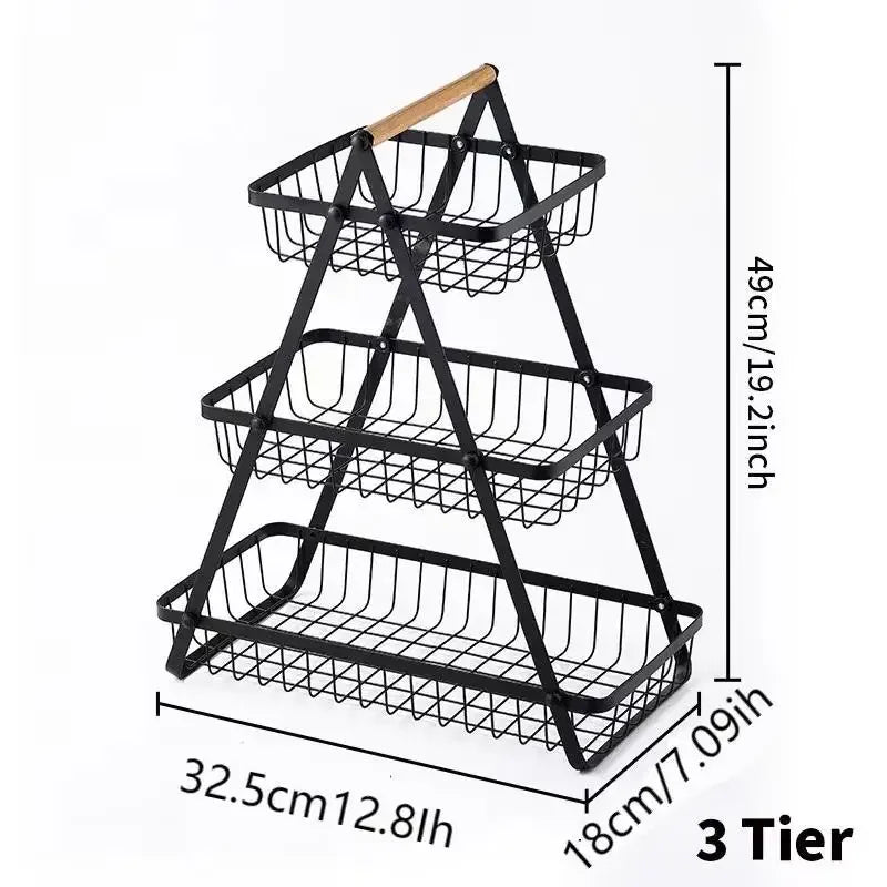 3-Tier Metal Fruit Shelves